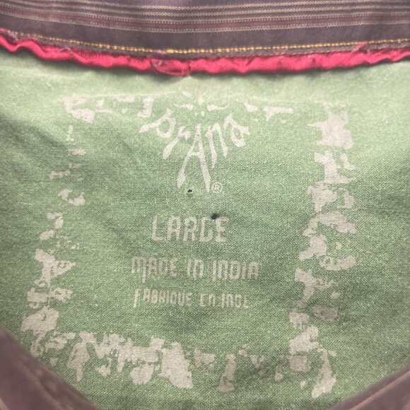 PRANA Button Up Shit Long Sleeve Men Large L Brown Stripe Casual - Picture 4 of 7